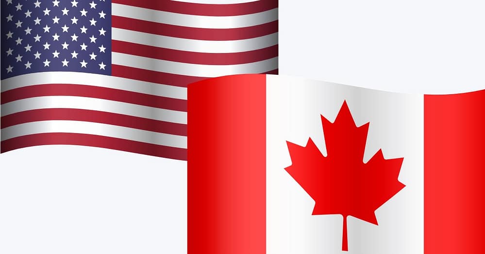 Country flag for USA vs Canada
