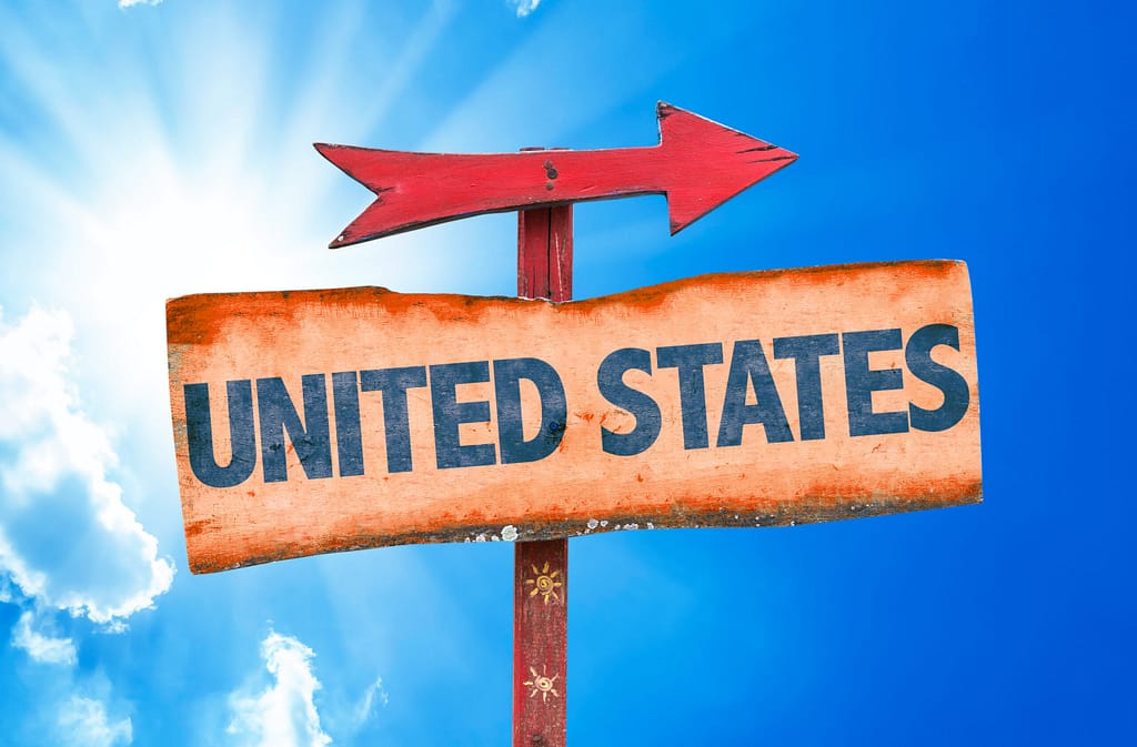 Sign post showing the United States who's government receives the SEVIS fee