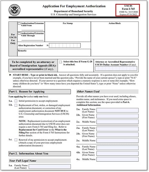 The Form I-765 is a critical piece of your OPT application and must be filled out correctly.
