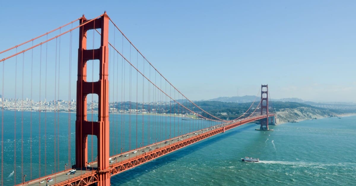Golden Gate bridge in California where state tax rates are one of the highest in the nation