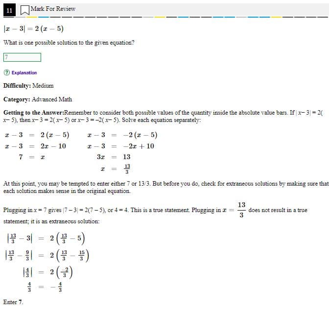 Kaplan Digital SAT Course Practice Test Math Answer Explanation