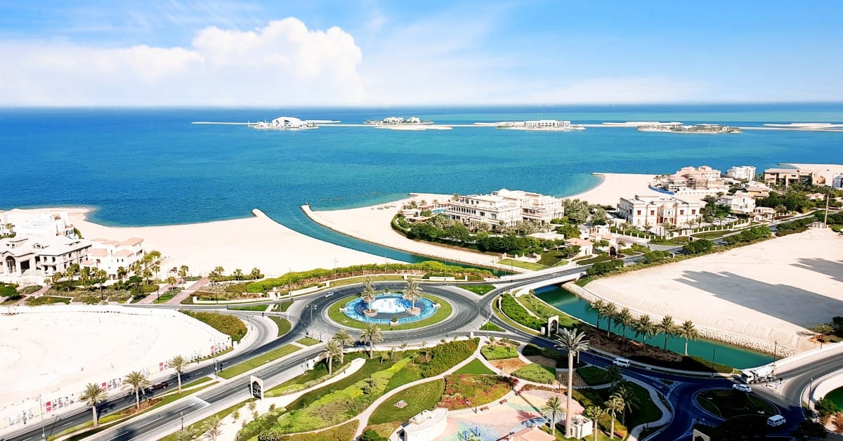 Skyline of Doha, Qatar one of the countries you can travel to visa-free with a valid US visa